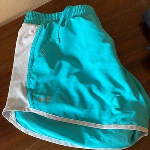 Kids UA teal shorts